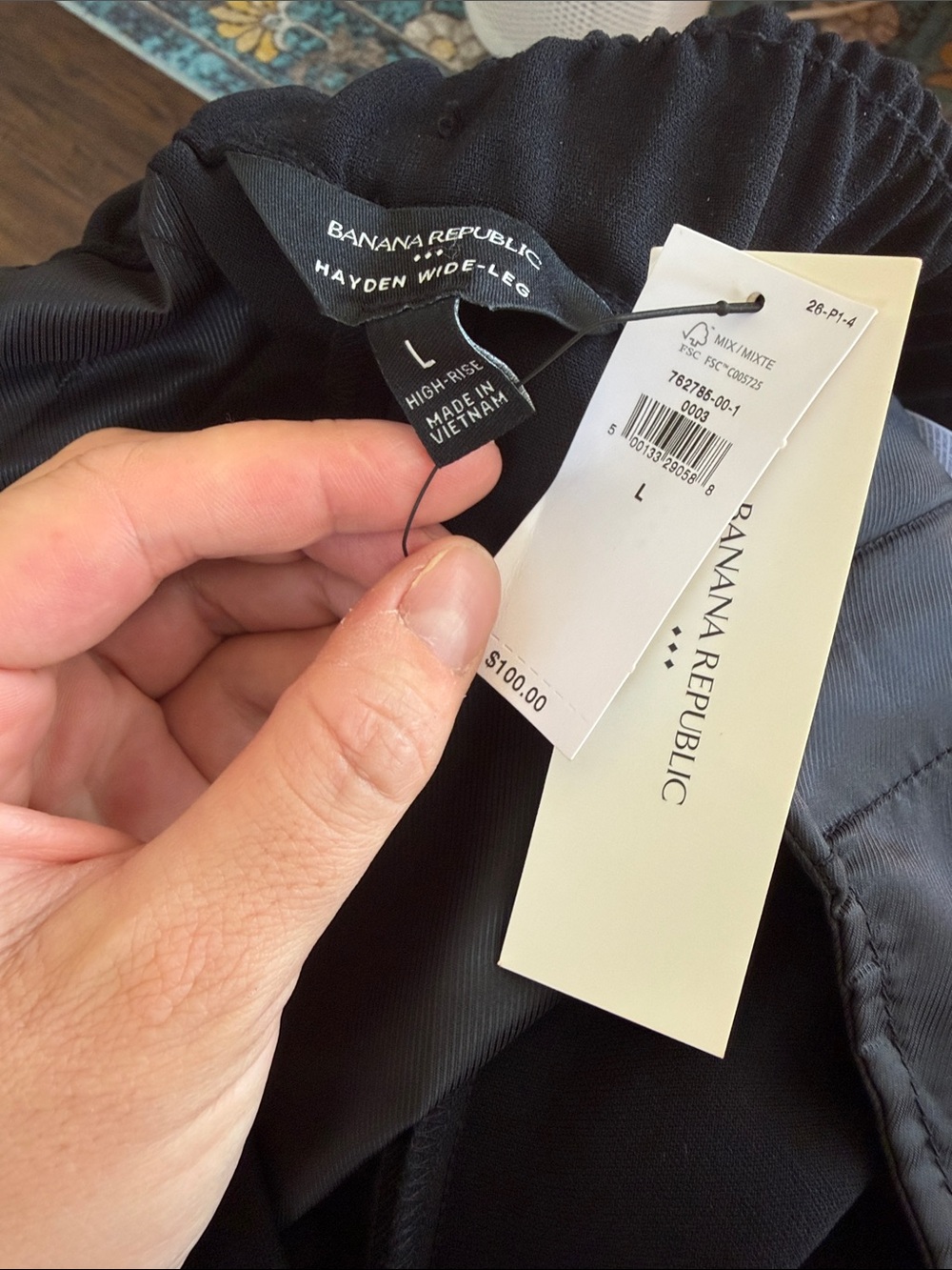 Banana Republic Black Hayden Wide-Leg Pants